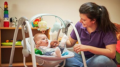 Babybetreuung im Familienhotel Amiamo im Salzburger Land.