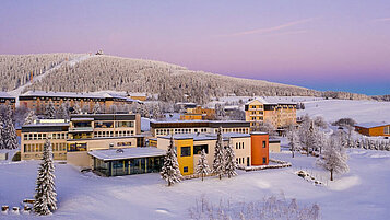 Familienhotel Elldus Resort im Erzgebirge Ansicht im Winter