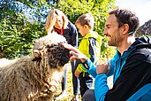 Bauernhoftiere am Familienhotel Das Bayrischzell können gestreichelt werden