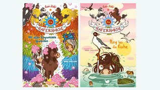 Zwei Buchcover aus der Kinderbuchreihe Die Haferhorde von Suza Kolb für Kinder ab 8 Jahren.