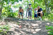 Die Gäste des Family Club Harz genießen die Natur im Harz bei einem außgiebigen Spaziergang im Wald.