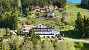 Das Hotel Alpengasthof Hochegger von außen im Sommer